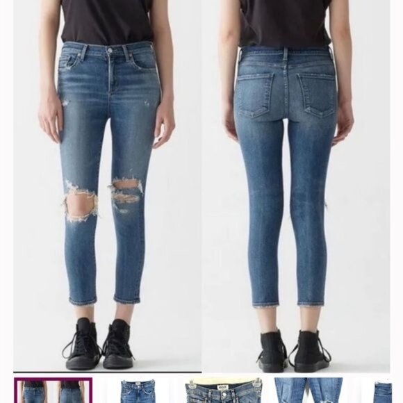 Agolde Sophie Distressed High Rise Skinny Crop jeans A018 E-843 size 26 - Picture 2 of 8